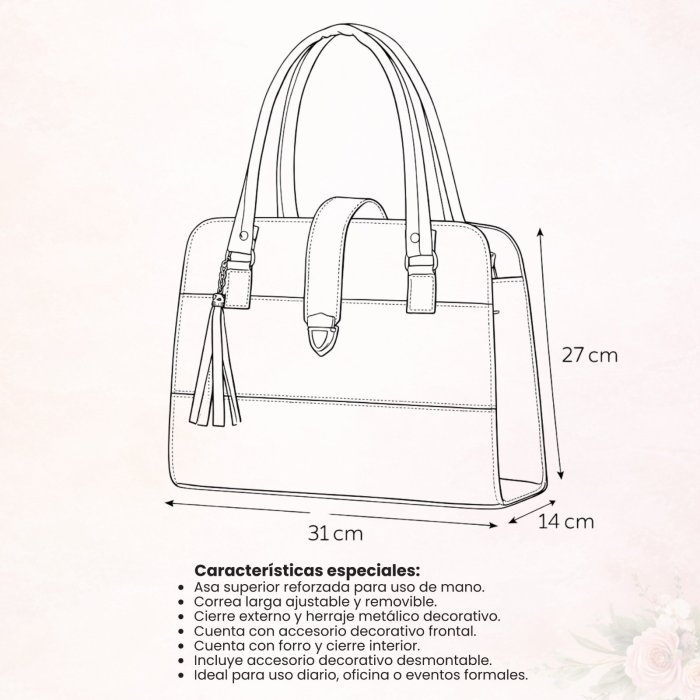 Bolsa de mano tricolor estructurada – ideal para trabajo y uso diario