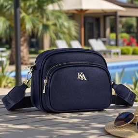 Bolsa crossbody azul compacta – ideal para uso diario