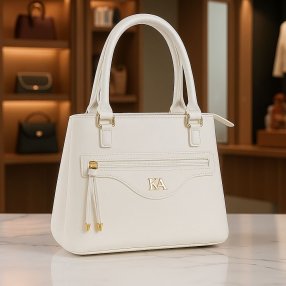 Bolso blanco Liso Con Jaladera Doble Compartimento KA