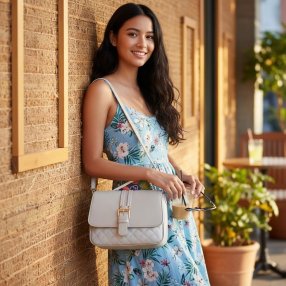 Crossbody gris moderna – ideal para uso diario y salidas