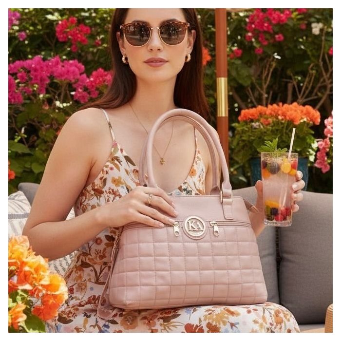 Bolsa rosa de hombro elegante – ideal para uso diario y oficina