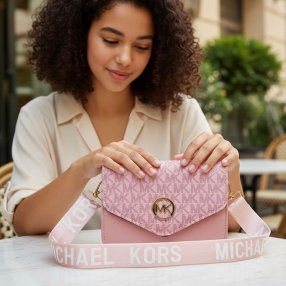 Crossbody rosa con correa ajustable – estilo moderno
