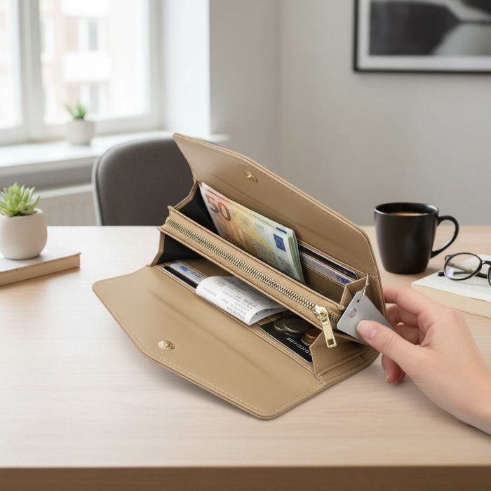 Cartera tipo sobre para dama, elegante y práctica