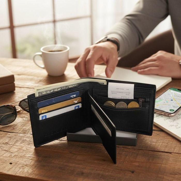 Paquete de 4 carteras para caballero, elegantes y funcionales
