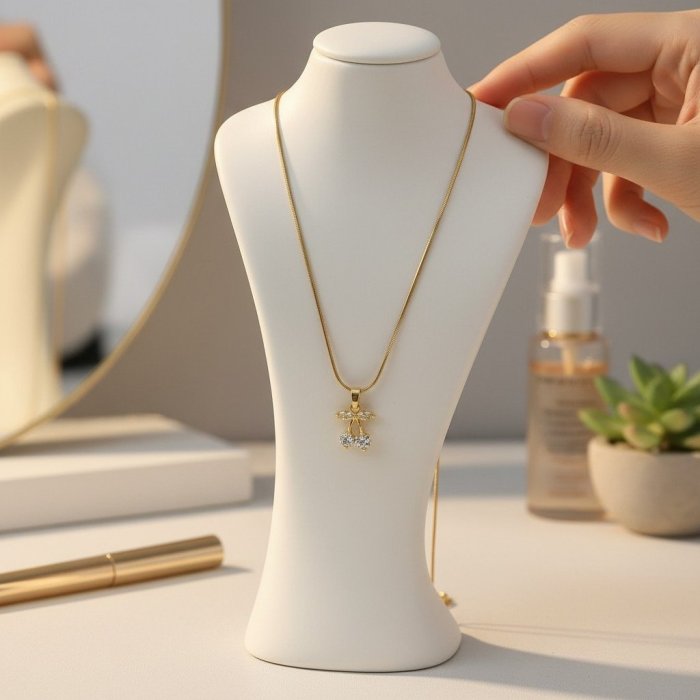 Collar de Acero Inoxidable con Dije de Cerezas | Jewelry Fino Antialér