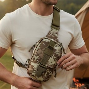 Pechera crossbody para caballero compacta y funcional