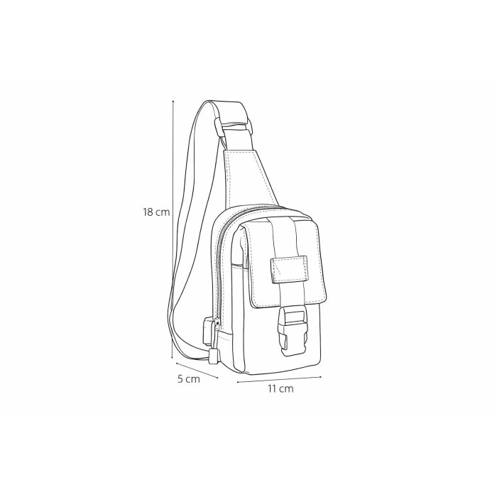 Pechera crossbody para caballero compacta y funcional