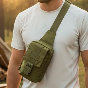 Pechera crossbody para caballero compacta y funcional
