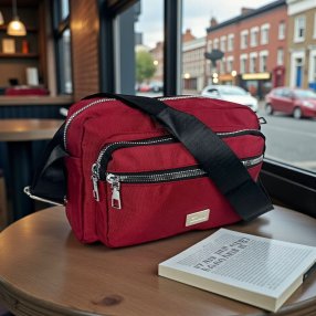 Bolso crossbody compacto con múltiples compartimentos