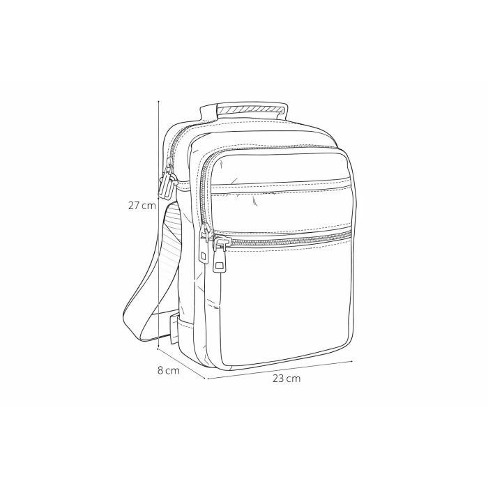 Bolso crossbody para caballero con múltiples compartimentos