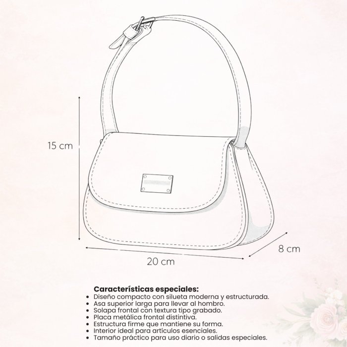 Bolsa de hombro estructurada maquillaje con acabado texturizado