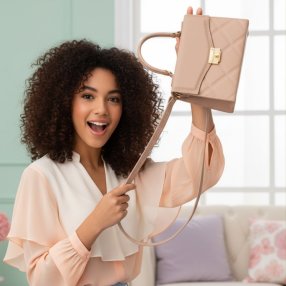 Cross maquillaje estructurada con broche metálico y diseño acolchado