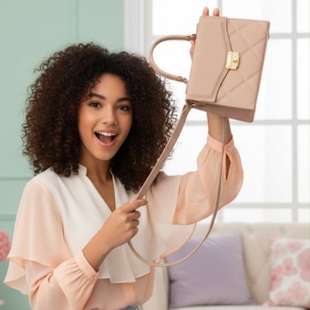 Cross maquillaje estructurada con broche metálico y diseño acolchado