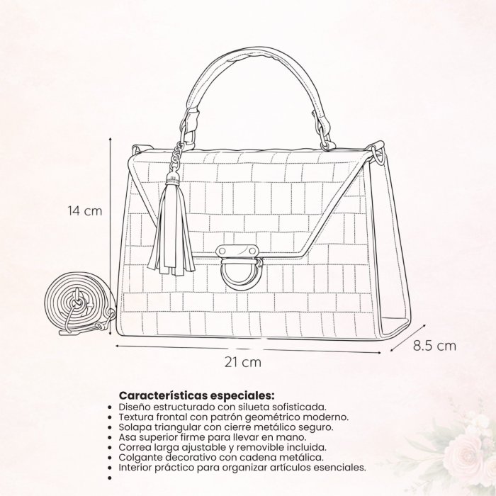 Cross camel estructurada con diseño texturizado y broche metálico