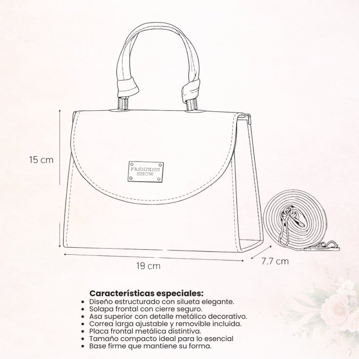 Bolsa mini negro estructurada elegante con asa superior