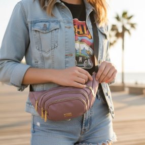 Cangurera crossbody para dama con múltiples compartimentos