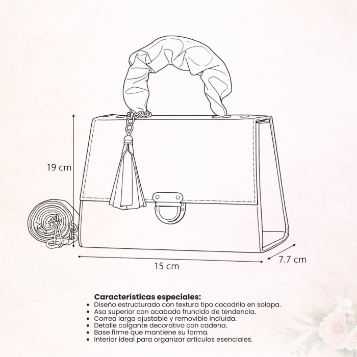 Cross rojo estructurada elegante con acabado texturizado