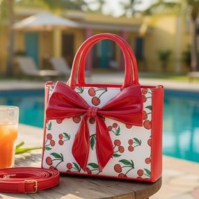 Cross cerezas estructurada con detalle de moño al frente