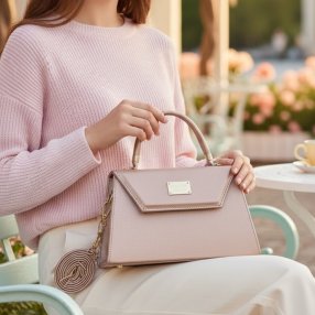 Cross rosado estructurada elegante con asa superior