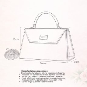 Cross blanco estructurada elegante con asa superior