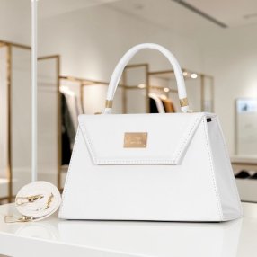 Cross blanco estructurada elegante con asa superior