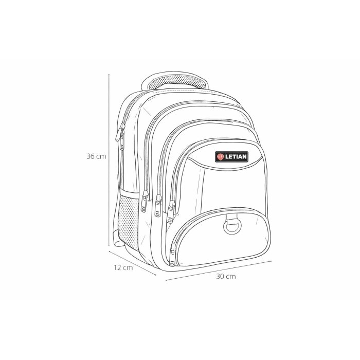 Mochila para caballero con múltiples compartimentos