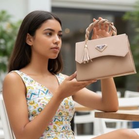 Cross maquillaje estructurada elegante con asa trenzada