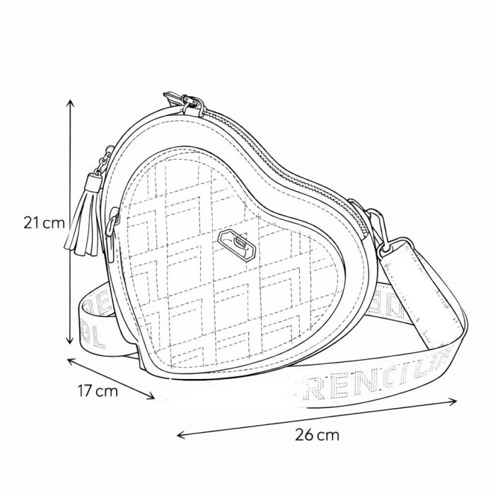 Bolsa crossbody corazón para dama diseño moderno