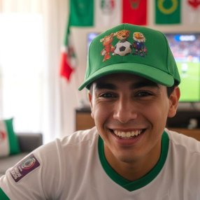 Gorra verde para aficionados del fútbol México Mundial 2026