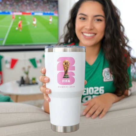 Vaso blanco térmico Mundial 2026 FIFA acero inoxidable