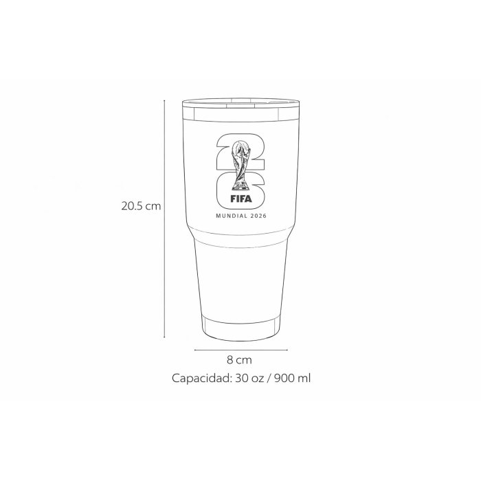 Vaso azul térmico Mundial 2026 FIFA acero inoxidable