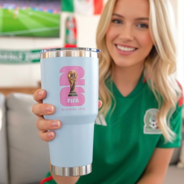 Vaso azul térmico Mundial 2026 FIFA acero inoxidable