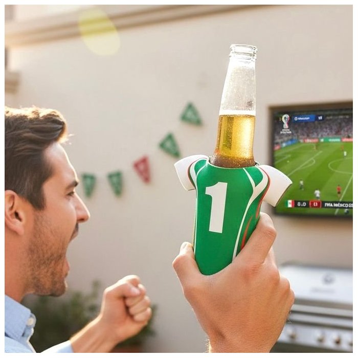 Porta cerveza playera fútbol Mundial 2026