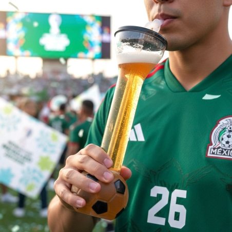 Vaso largo balón de fútbol para cerveza