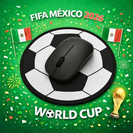 tapete para mouse balón de fútbol Mundial 2026