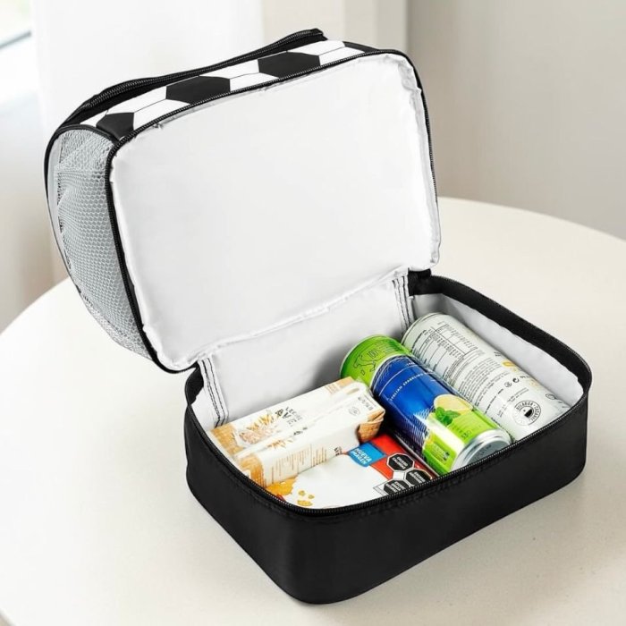 Lonchera fútbol diseño balón Mundial 2026