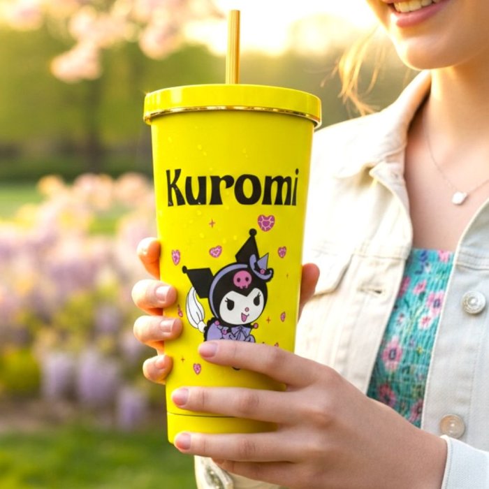 Vaso Térmico Kuromi Amarillo (750 ml)