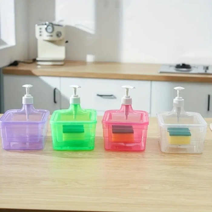 Dispensador de jabón con esponja integrado