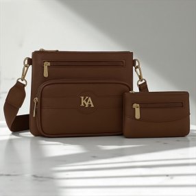 Bolso cross cafe con cartera para mujer ideal para uso diario