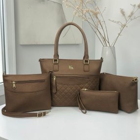 Set de bolsas cream 4 piezas elegante mujer