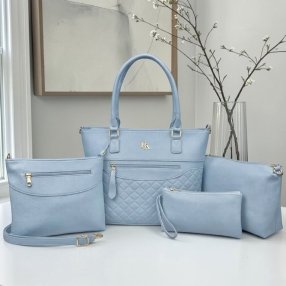 Set de bolsas azul cielo 4 piezas elegante mujer