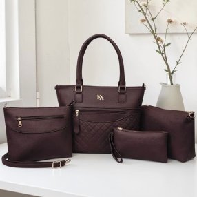 Set de bolsas rojo 4 piezas elegante mujer