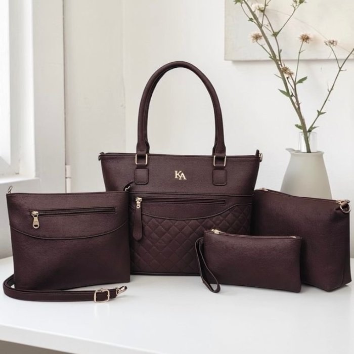 Set de bolsas rojo 4 piezas elegante mujer