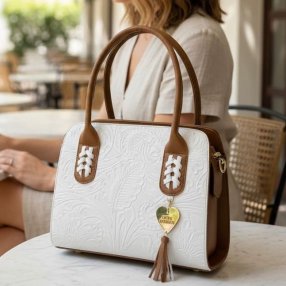 Bolso Tipo Cincelado Floral