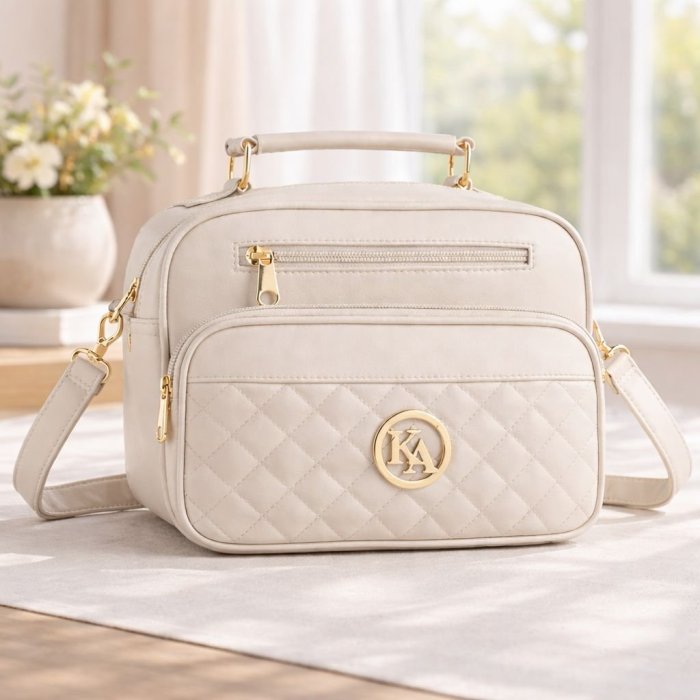 Maletita Capitonada mujer elegante blanco