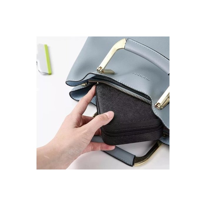 Joyero menta compacto – organizador elegante para accesorios