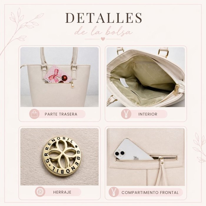 Bolsa tote mujer elegante con cierre