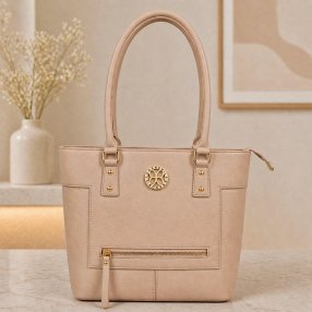 Bolsa Almond tote mujer elegante con cierre