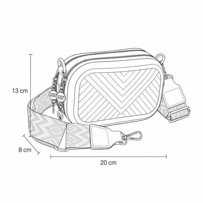 Bolsa crossbody compacta elegante moderna