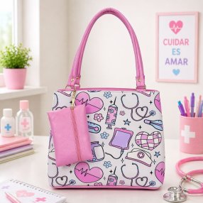 Bolsa tote para enfermera con diseño escolar